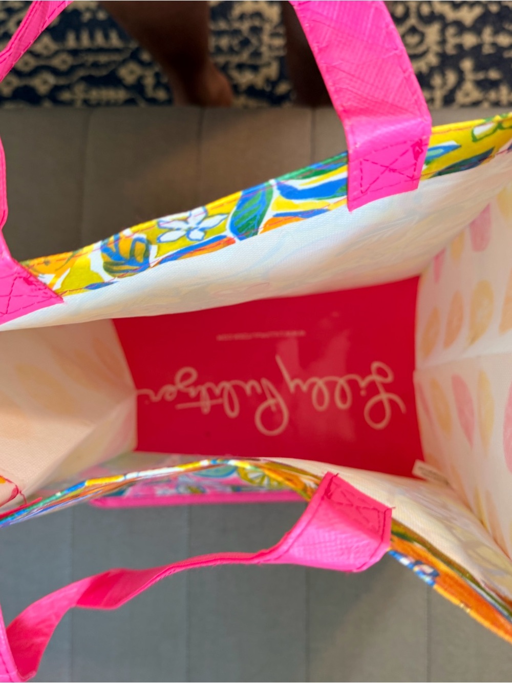 Lilly Pulitzer Pink Citrus Pattern Tote - Picture 3 of 8